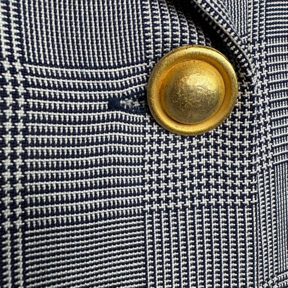 Vintage Talbots Houndstooth Double-Breasted Blazer Dress Gold Buttons Size 10‎ - Picture 5 of 13